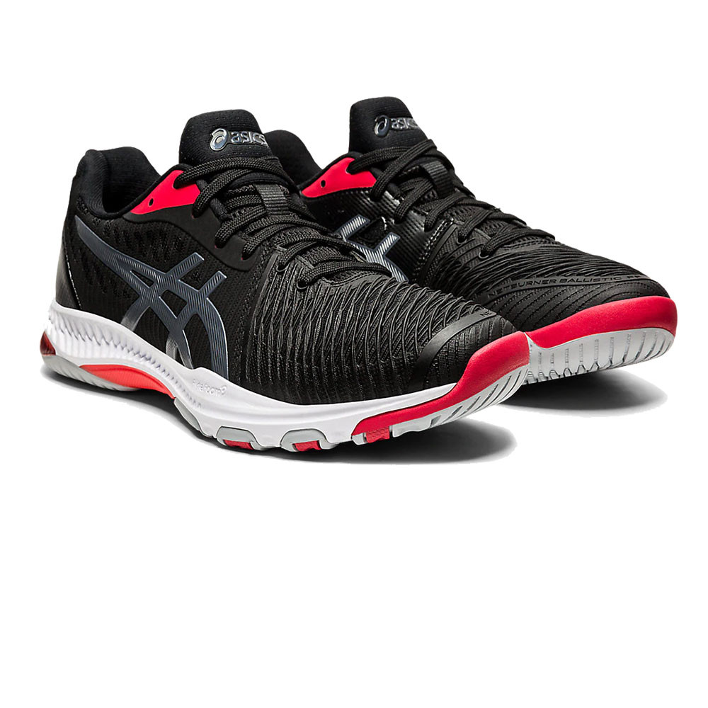 Asics Netburner Ballistic FF 2 - Black / Carrier Grey - Chaussure de Squash / Racquetball
