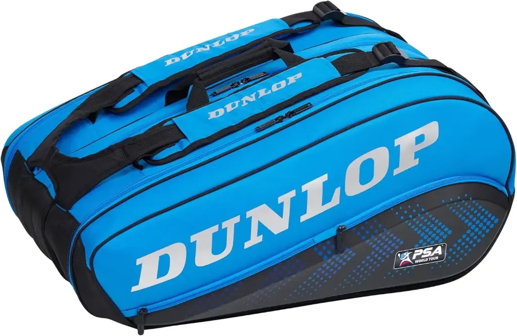 Dunlop FX PSA 12 Rackets - Noir / Bleu - Sac de Squash